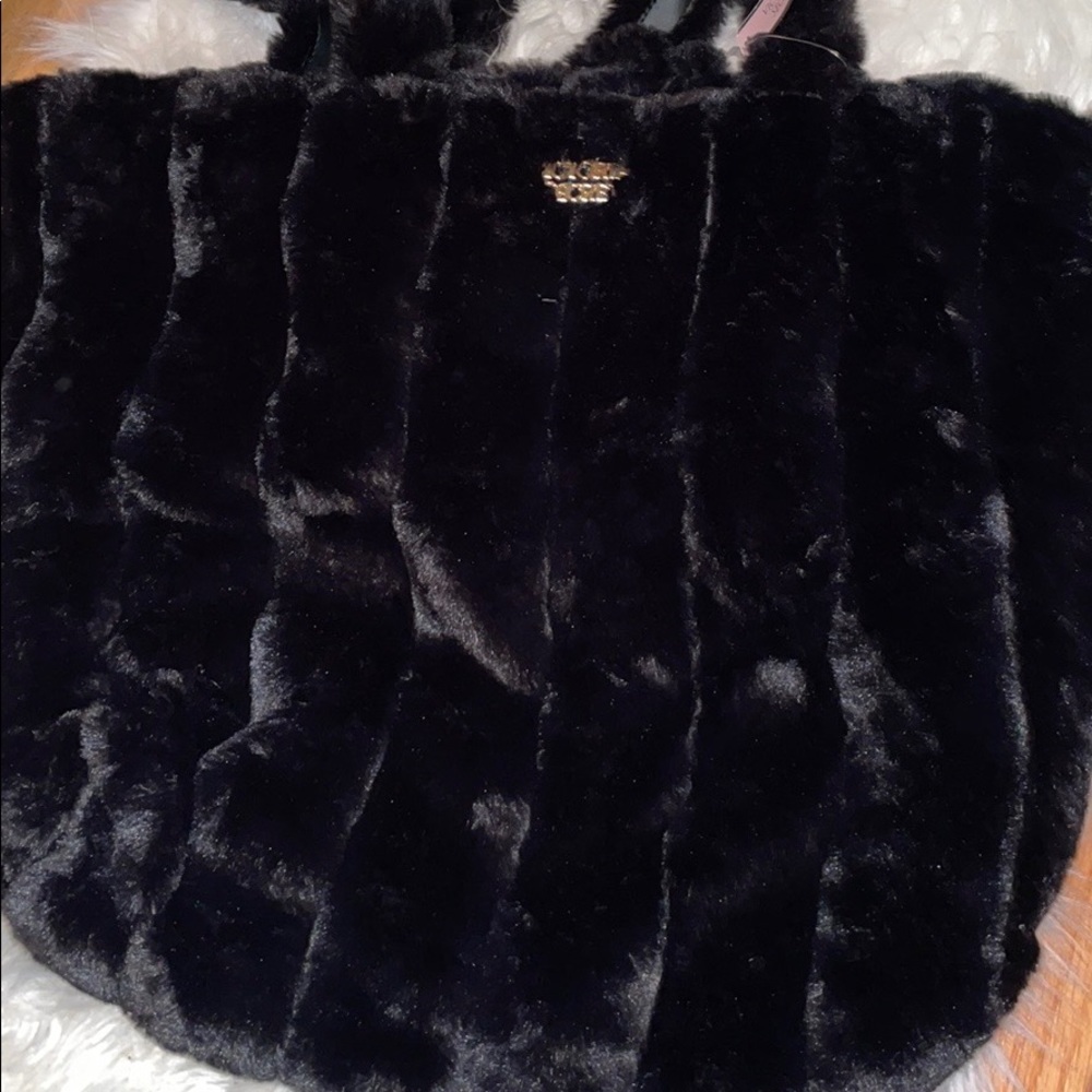 SOLD Fake Black Fur Victoria Secret Tote 👜